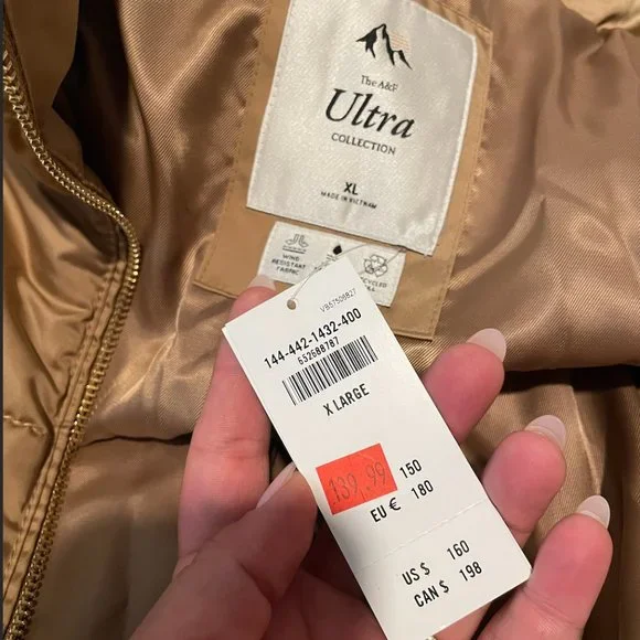 Abercrombie & Fitch Ultra Mini Puffer Satin Brown - XL - Picture 4 of 4